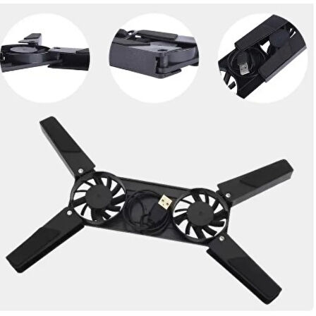 Katlanabilir Laptop Soğutucu 2 fanlı 