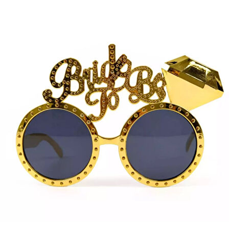 Altın Renk Bride To Be Yazılı Gelin Gözlüğü 15x10 cm 