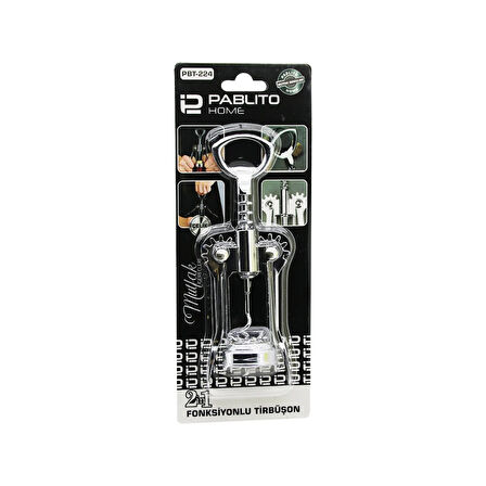 2in1  Metal Çelik  Tirbuşon - Kapak  Açacak 