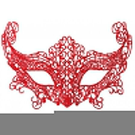 Kırmızı Renk Dantel Örgü İşlemeli Parti Maskesi Model 3 