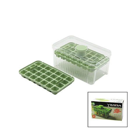 28+28=56LI KÜP ŞEKİL HAZNELİ=MİKA KRİSTAL BUZLUK 2İN1 KAPAK KULPU=KULP - KULPA BAS=BUZ DÜŞÜR 