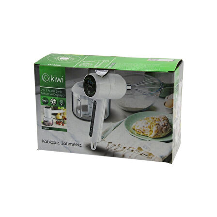 KİWİ KC-8232 2İN1 USB ŞARJLI MİKSER - DOĞRAYICI 20W200ML3-KADEME HIZ=IŞIKLI GÖSTERGE DC 5V / 1ALİ-İON PİL:1500mAh 