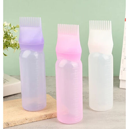 Taraklı Saç Boyama Ve Bakım Yağı Uygulama Şişesi 