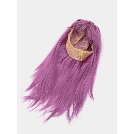 Rose Pembe Renk Düz Kesim Uzun Parti Peruğu Takma Saç 