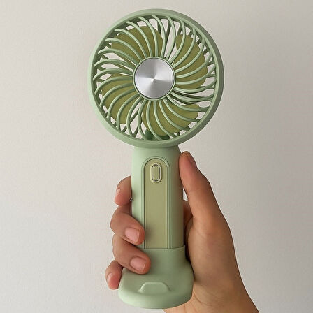 Masa Üstü Standlı USB ile Şarj Olabilen 3 Ayarlı Fan Modlu Çanta Tipi El Fanı 