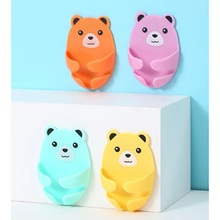 Ayıcık Desenli Çok Amaçlı 4 lü Fiş Tutucu 