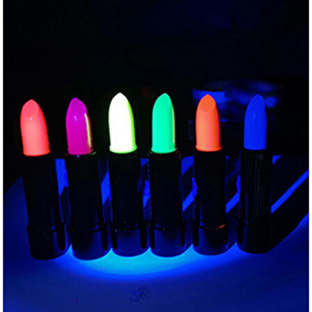 Karanlıkta Parlayan Yanan Uv Neon Ruj Yüz Boyama 6 Adet 6 Renk 