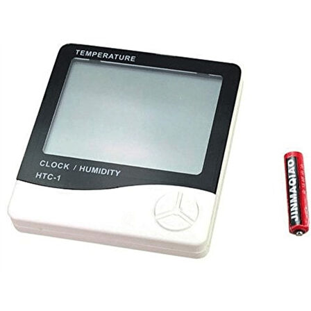 Bebek Odası Masaüstü Dijital Termometre Nem Ölçer Higrometre Saat 