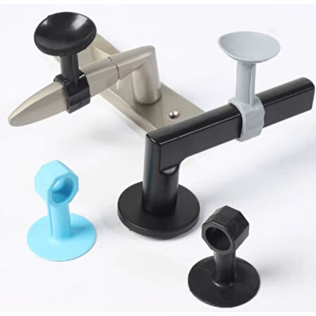 Vantuzlu Geçmeli Kapı Kolu Stoper 4lü Set Beyaz 