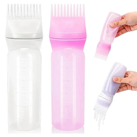 Taraklı Saç Boyama ve Bakım Yağı Uygulama Şişesi 