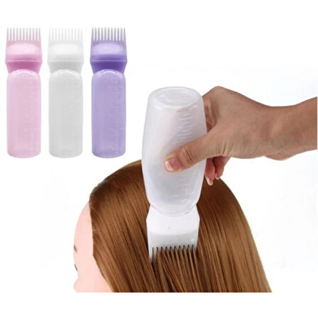 Taraklı Saç Boyama ve Bakım Yağı Uygulama Şişesi 