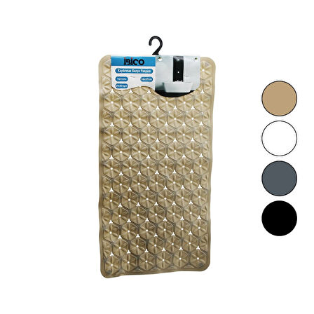 Dikdörtgen - Plastik Kabartma Çiçek Desen- Renkli 92pcs Vantuz Kaydırmaz Banyo- Küvet Paspas 36x67cm 