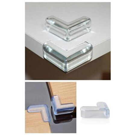 4 lü Masa Sehpa Köşe Koruyucu Silikon- Çocuk Koruma Aparatı 