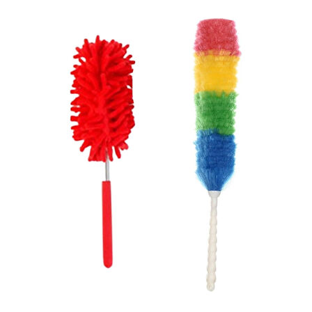 2 Li Set Mikrofiber Teleskobik Toz Alma -antistatik Toz Püskülü Duster 