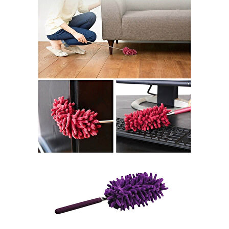2 Li Set Mikrofiber Teleskobik Toz Alma -antistatik Toz Püskülü Duster 
