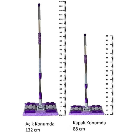 Mandallı Mop Seti Yer Duvar Tavan Cam Mopu Tüm Yüzeyler İçin 