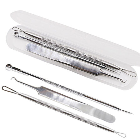 Paslanmaz Çelik Siyah Nokta Sivilce ve Akne Temizleyici Set 3&apos;lü Kit 