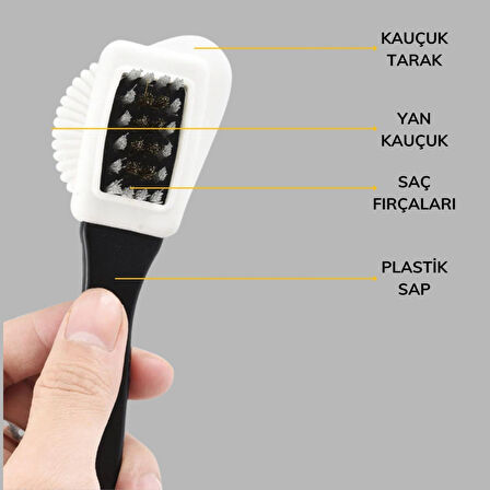 Çift Taraflı Pratik Taşınabilir Süet Nubuk Deri Çizme Bot Ayakkabı Temizleme Bakım Fırçası 