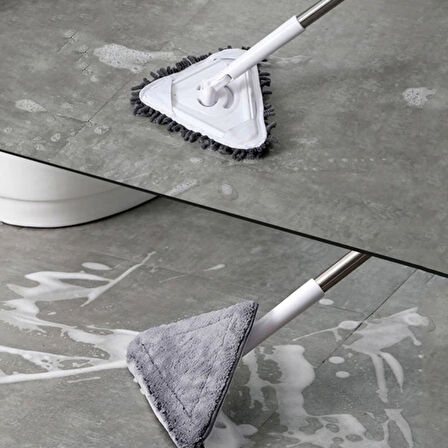 Teleskopik Saplı 150 Cm Üçgen Mop Cam Duvar Tavan Fayans Parke Temizleyici Mop 