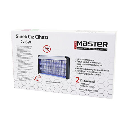 2 LEDLİ SİNEK ÖLDÜRÜCÜ CIZ CİHAZI 30WYAPIŞKANLI 47.5X9X5X29CM100M2 ETKİNLİK ALANI MTR-2X15Y 