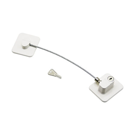 BEYAZ PLAKA   HALATLI  EMNİYET KİLİT  5X6CM YAPIŞKANLI MONTAJ=2PCS PLAKA   HALAT=18.8CM 