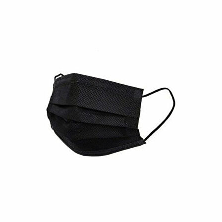 MEDİKAL 50PCS SİYAH CERRAHİ YÜZ MASKESİ 