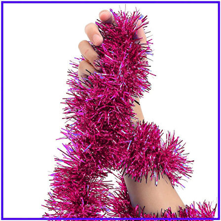 Parti İçin Sim Süs 2 Metre Uzunluk 8 cm Genişlik Fuşya Renk İthal 