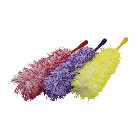 RENKLİ İP  TOZ ALMA PÜSKÜLÜ   PÜSKÜL=36 CM + RENKLİ PLASTİK SAP=19CM = 55CM  BRKT-910248 