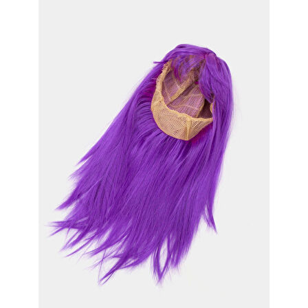 Mor Renk Düz Kesim Uzun Parti Peruğu Takma Saç 