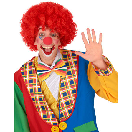 Kırmızı Renk Kıvırcık Afro Bonus Peruk 