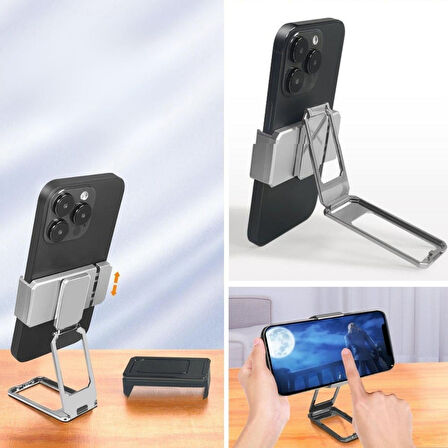 360 Derece Dönen Tüm Telefon Tipleri İle Uyumlu Metal Telefon Standı Braket 