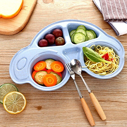 Bebekler İçin Araba Şeklinde Sevimli Mama Tabağı Çocuk Tabldot 