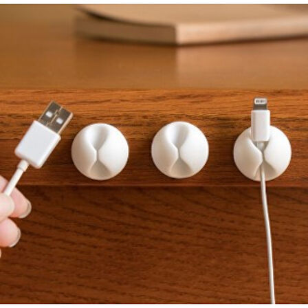 Siyah Beyaz Kablo Sabitleme Klipsi 10 lu 