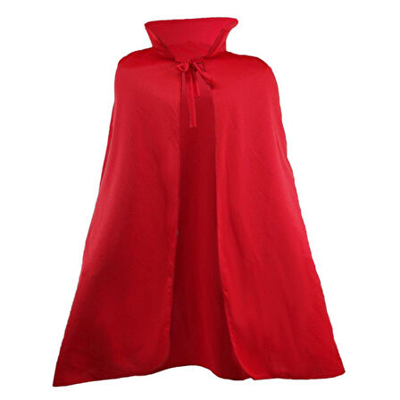 Kırmızı Renk Yakalı Pelerin 120 cm 