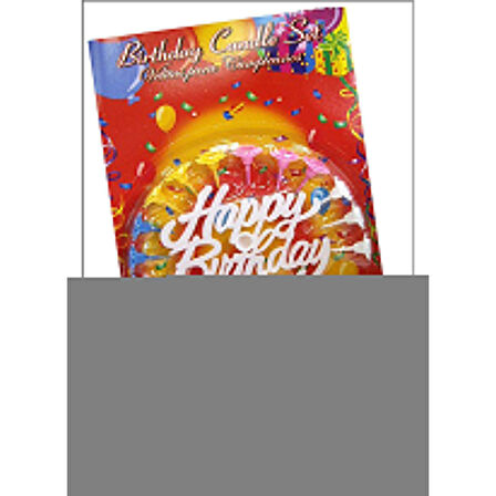 Rengarenk Mumlu Beyaz Happy Birthday Yazılı Doğum Günü Mumu 12 Adet 