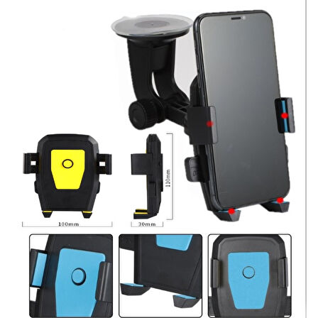 Araç İçi Cam Ve Torpido Vantuzlu Telefon Tutucu 
