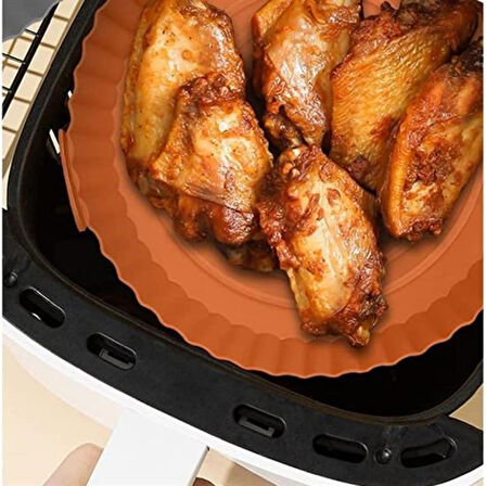 Renkli Isıya Dayanıklı Yıkanılabilir Silikon Fırın Ve Airfryer Yuvarlak Pişirme Matı 20 Cm 