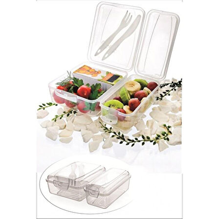 Takeaway Ergonomik Asorti Çatal Bıçaklı Pratik Yoğurt Saklama Kabı 