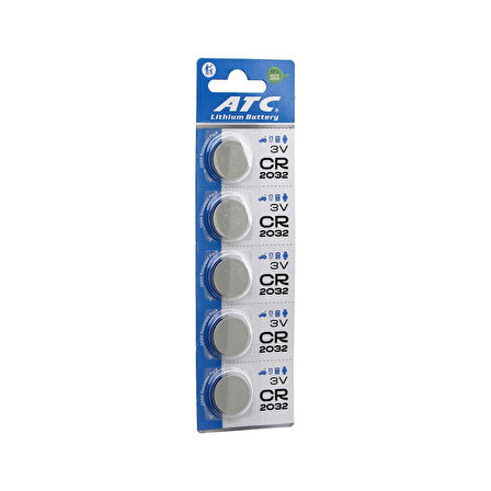 ATC LİTHİUM BATTERY CR-2032 PARA PİL LİTYUM 3V 5Lİ KART 
