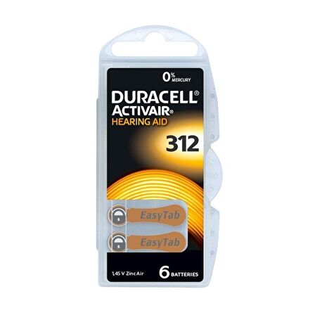 DURACELL - İŞİTME CİHAZI PİLİ 6 ADET REF:312