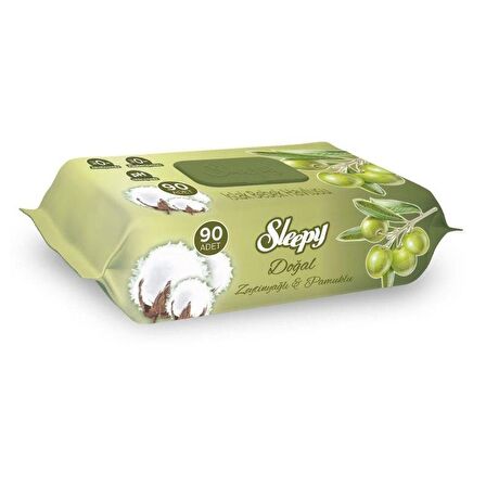 SLEEPY -  ISLAK BEBEK HAVLUSU ZEYTİNYAĞLI 90LI - 1 PAKET