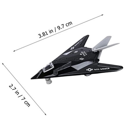 Çek Bırak Mini Metal Uçak - Siyah (Lisinya)