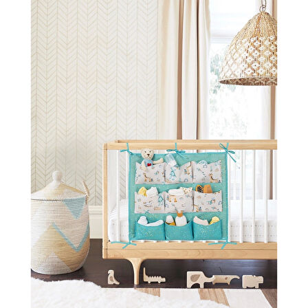 Baby 9 Cepli Bağlamalı Beşik Kenarı Düzenleyici (yeşil) ( Lisinya )