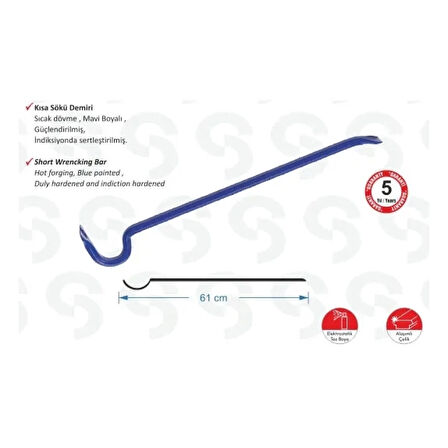Sk 6000 Kısa Sökü Demiri - 1200 Gr, 61cm ( Lisinya )