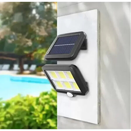 120 COB LED Solar Panelli 3 Modlu Duvar Lambası