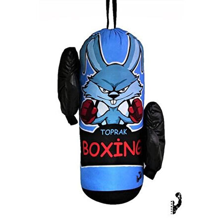 Çocuk Boks Kum Torbası Eldiven Dahil 2-6 Yaş 3KG 3KG Mavi 3 KG