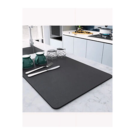 Kaymaz Tabanlı Çok Amaçlı Su Emici Sihirli Tezgah Üstü Bulaşık Yıkama Kurulama Kurutma Matı ( Lisinya )