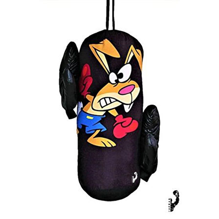 Çocuk Boks Kum Torbası Eldiven Dahil 2-6 Yaş Siyah 3KG