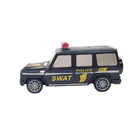Uzaktan Kumandalı Mercedes Polis Jeep 1:20 Ölçek 18 Cm Siyah - 13578-887 (Lisinya)