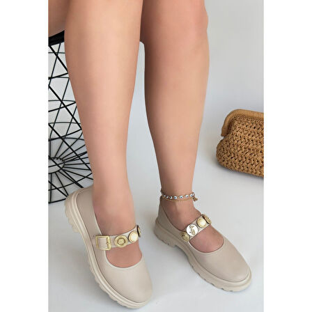 Okira Bej Cilt Oxford Ayakkabı - Lisinya